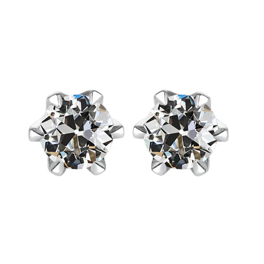 Orecchini a Lobo Oro 14 Carati Bianco con Diamante Fine – vista principale