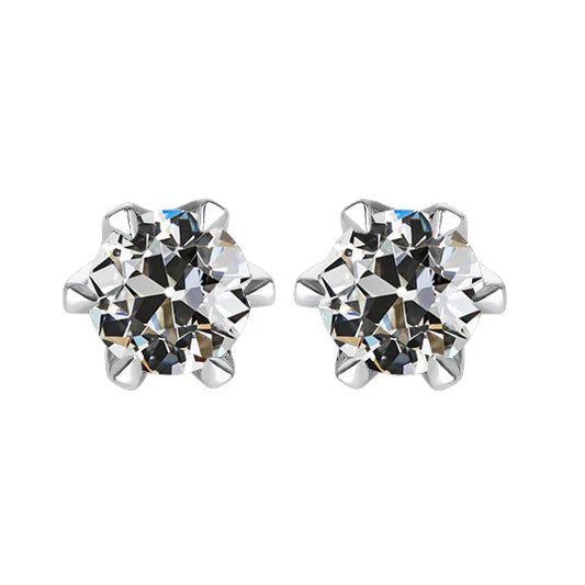 Orecchini a Lobo Oro 14 Carati Bianco con Diamante Fine – vista principale
