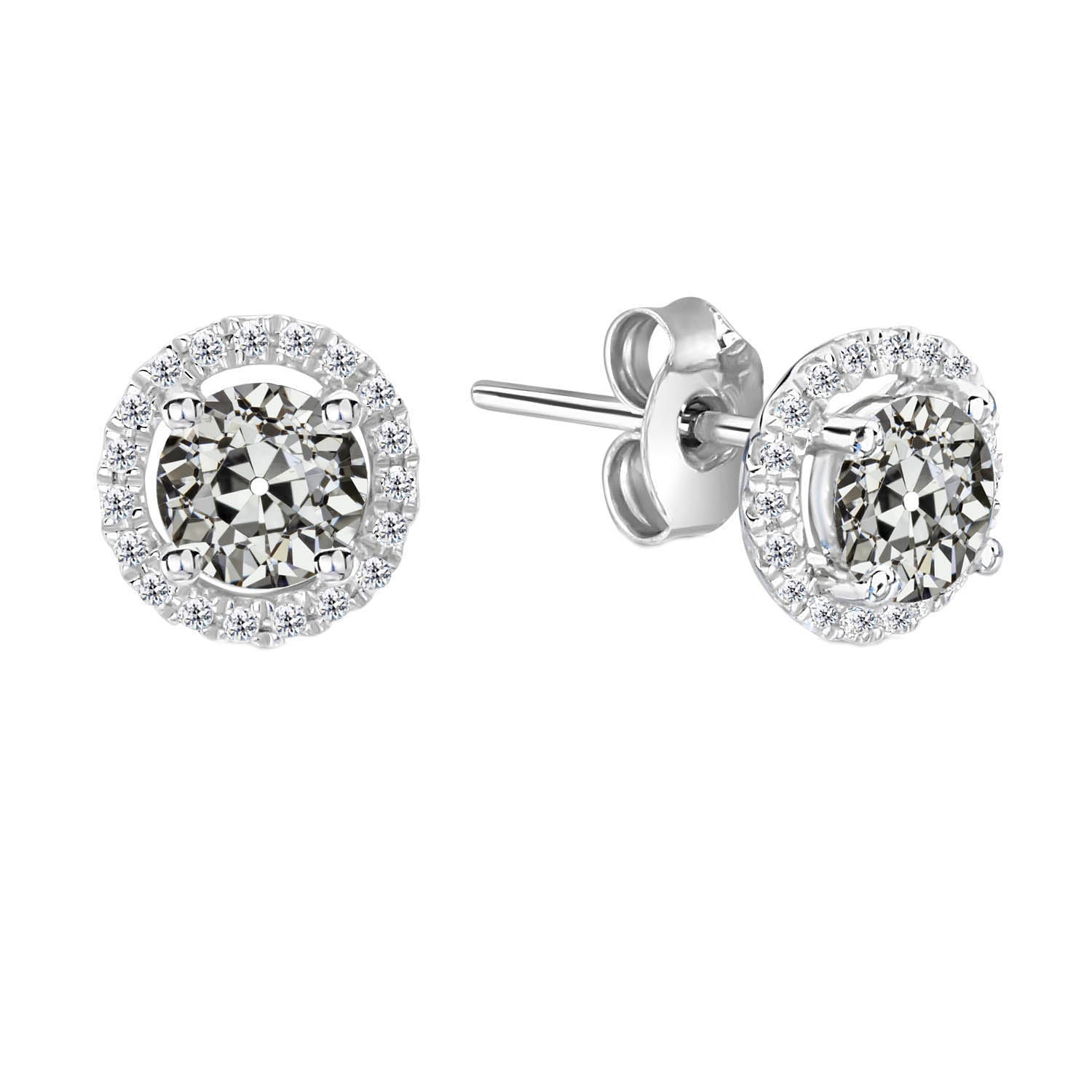 Orecchini Pendenti Oro 14 Carati Bianco con Diamante – vista principale