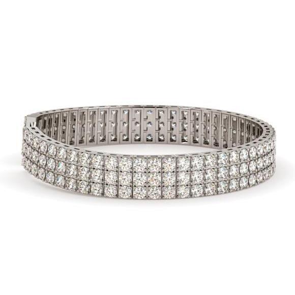 16.85 Carati Bracciale Tennis Con Vero Diamanti Rotondi 153 Pietre Oro Bianco 14K