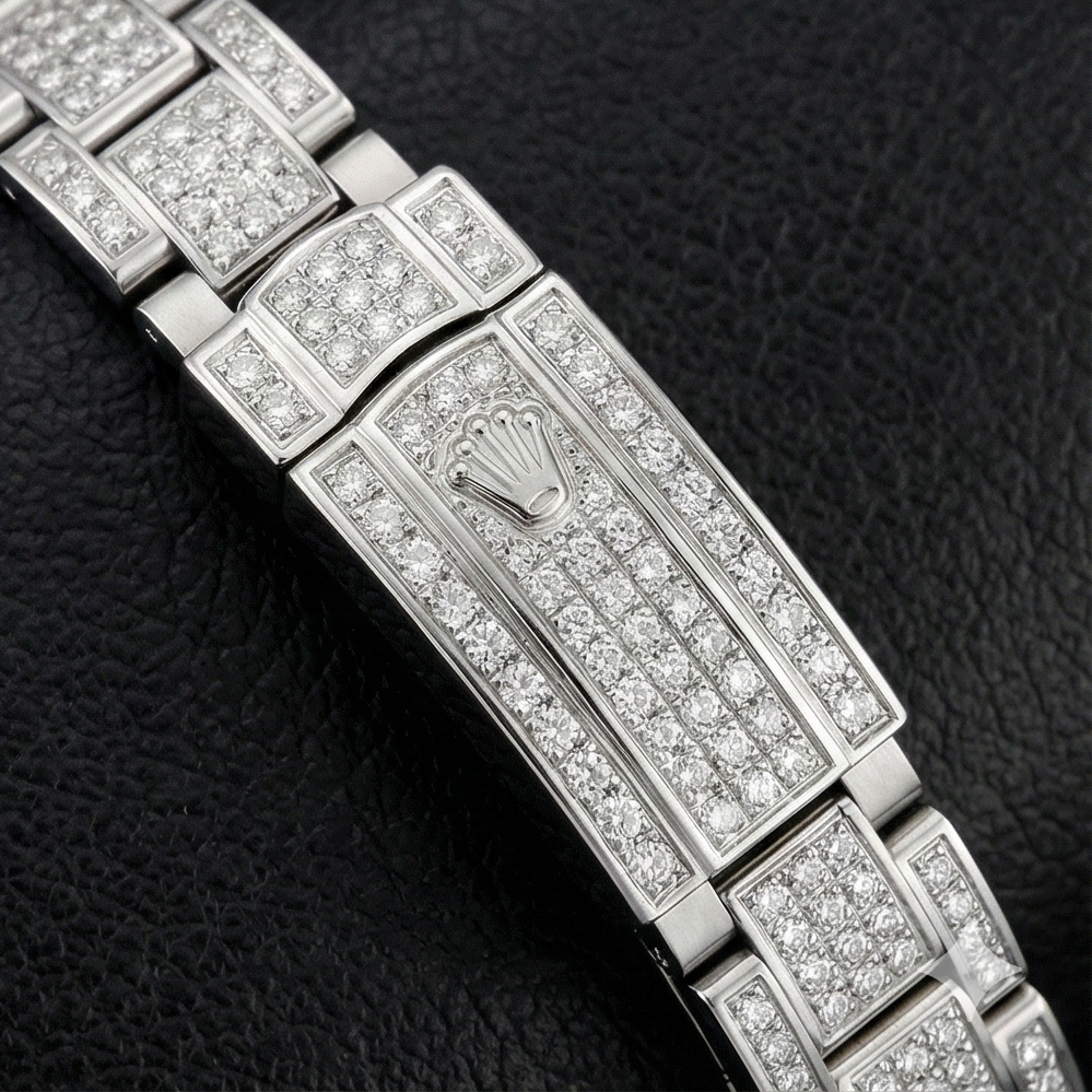 176200 Orologio da donna Rolex Ostrica perpetua ghiacciato da 26 mm