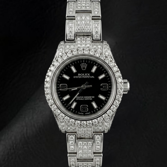 176200 Orologio da donna Rolex Ostrica perpetua ghiacciato da 26 mm