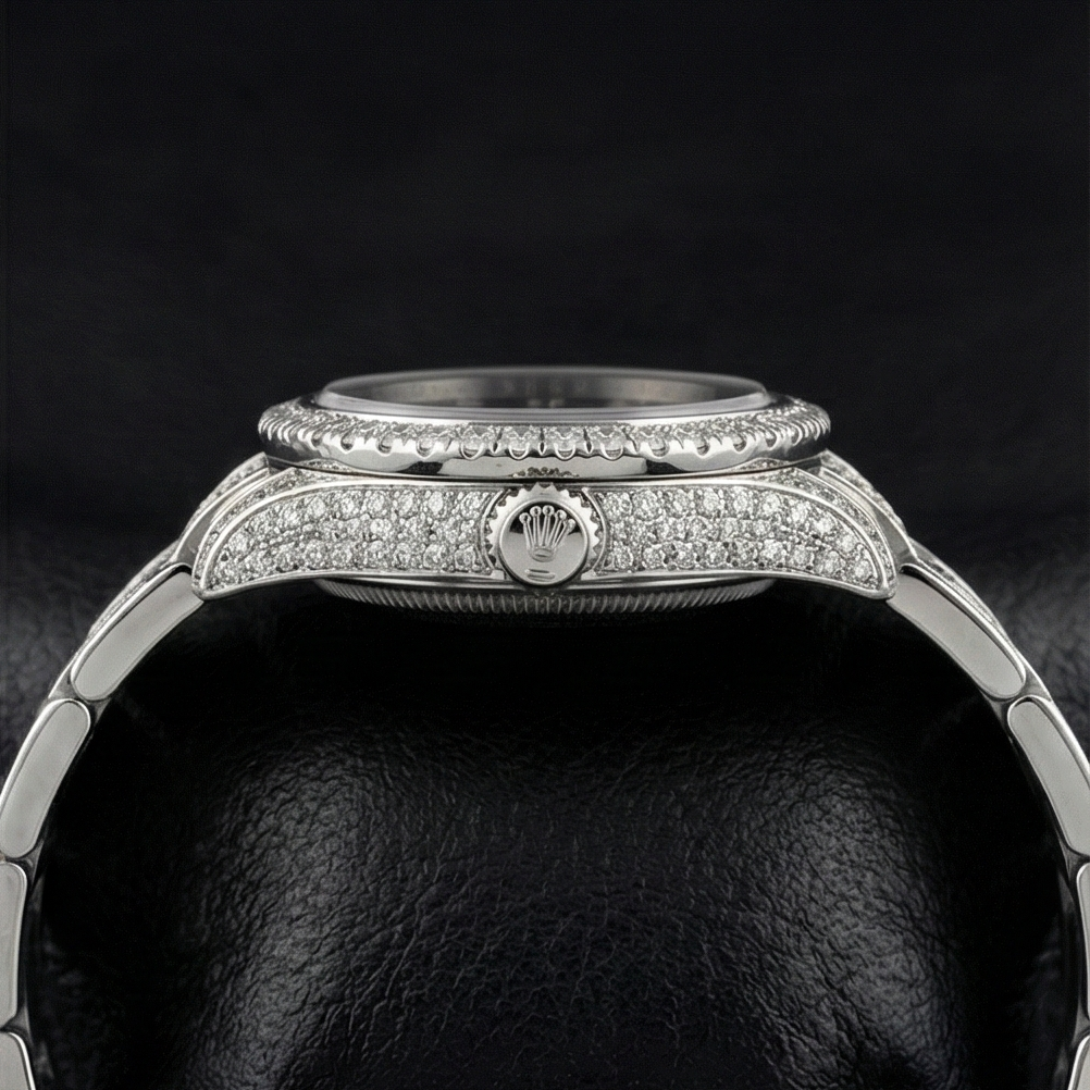 176200 Orologio da donna Rolex Ostrica perpetua ghiacciato da 26 mm