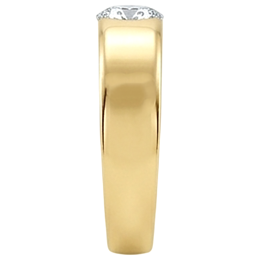1,25 carati. Anello di fidanzamento solitario diamante brillante rotondo da uomo d'oro
