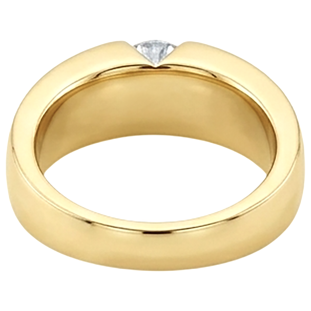 1,25 carati. Anello di fidanzamento solitario diamante brillante rotondo da uomo d'oro
