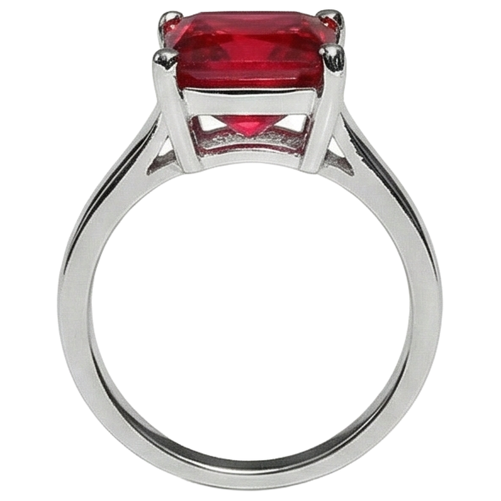 1,50 Carati Principessa Solitario Rosso Rubino Anello Fidanzamento