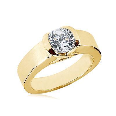 1,50 Ct. Anello Da Uomo Bellissimo Naturale Diamante In Oro Giallo