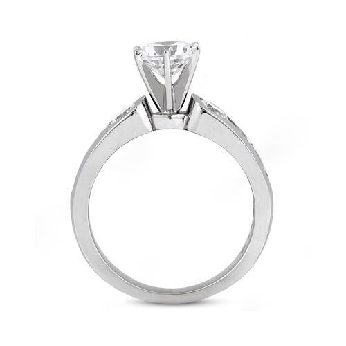 1.75 Carati. Anello Di Naturale Diamanti Con Tre Pietre Di Fidanzamento Gioielli In Oro Bianco