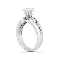 1.75 Carati. Anello Di Naturale Diamanti Con Tre Pietre Di Fidanzamento Gioielli In Oro Bianco