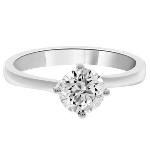1.75 Carats Women Solitaire Round Vero Diamond Engagement Ring White Gold
