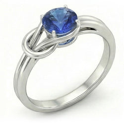 1 carato solitario blu zaffiro bianco oro 14k gioielli anello fantasia nuovo