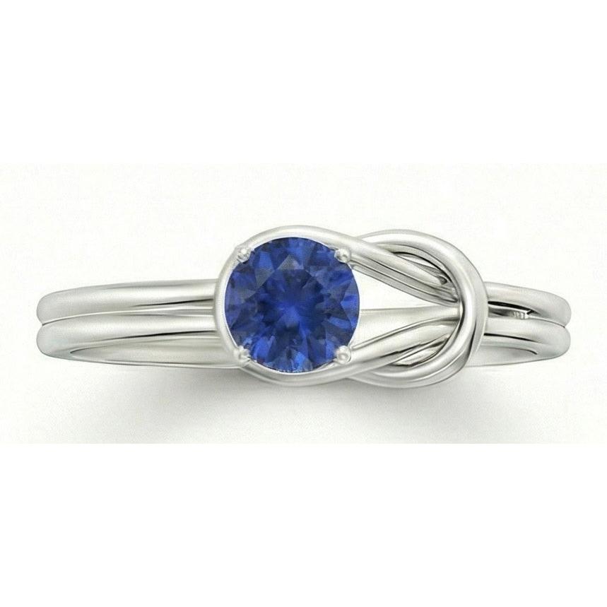 1 carato solitario blu zaffiro bianco oro 14k gioielli anello fantasia nuovo