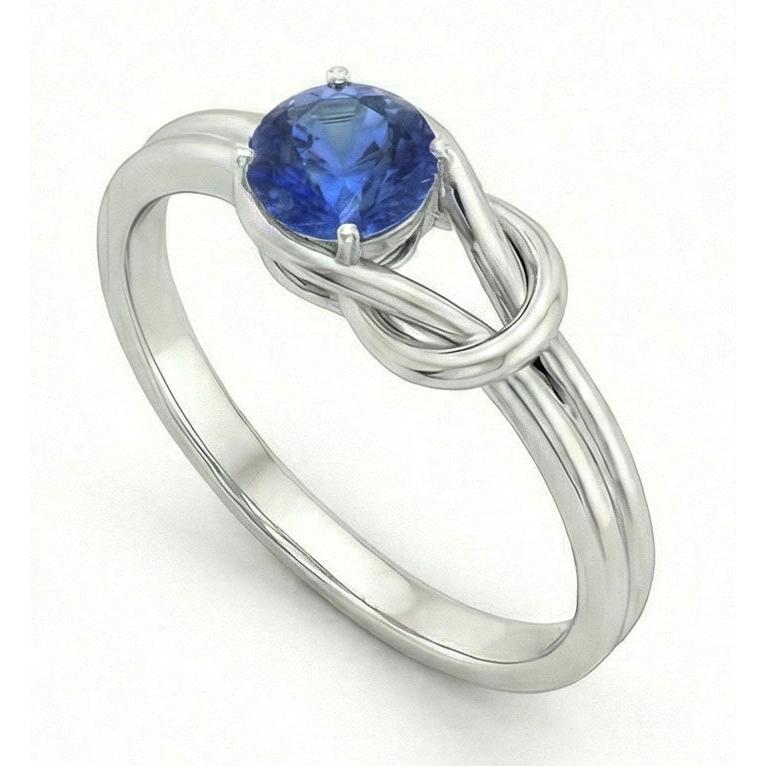 1 carato solitario blu zaffiro bianco oro 14k gioielli anello fantasia nuovo