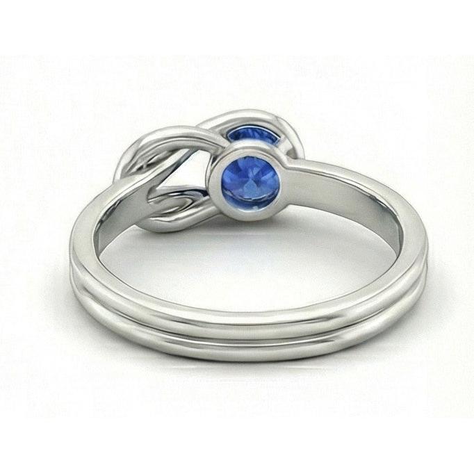 1 carato solitario blu zaffiro bianco oro 14k gioielli anello fantasia nuovo
