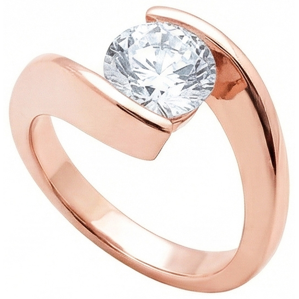 2.50 Carati. Anello Di Fidanzamento Con Naturale Diamante Naturale Autentico ( non creato in laboratorio ) Solitario In Oro Rosa Novità