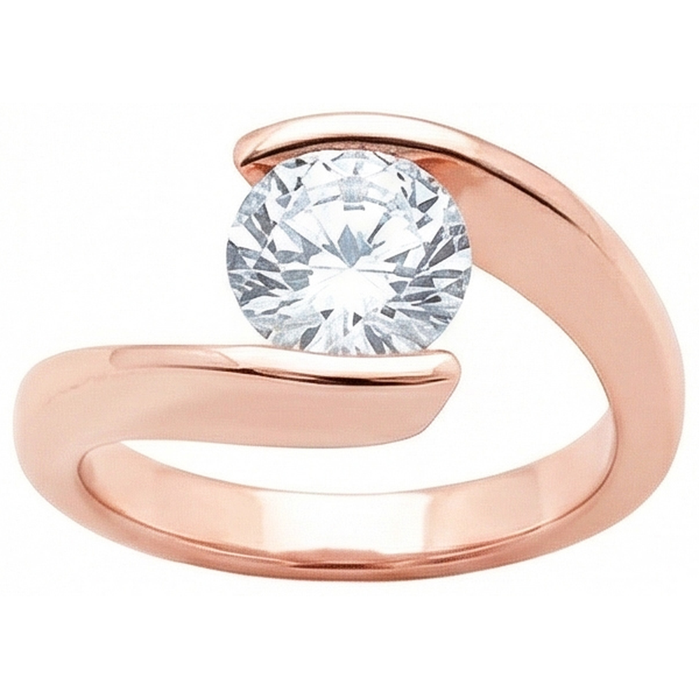 2.50 Carati. Anello Di Fidanzamento Con Naturale Diamante Naturale Autentico ( non creato in laboratorio ) Solitario In Oro Rosa Novità