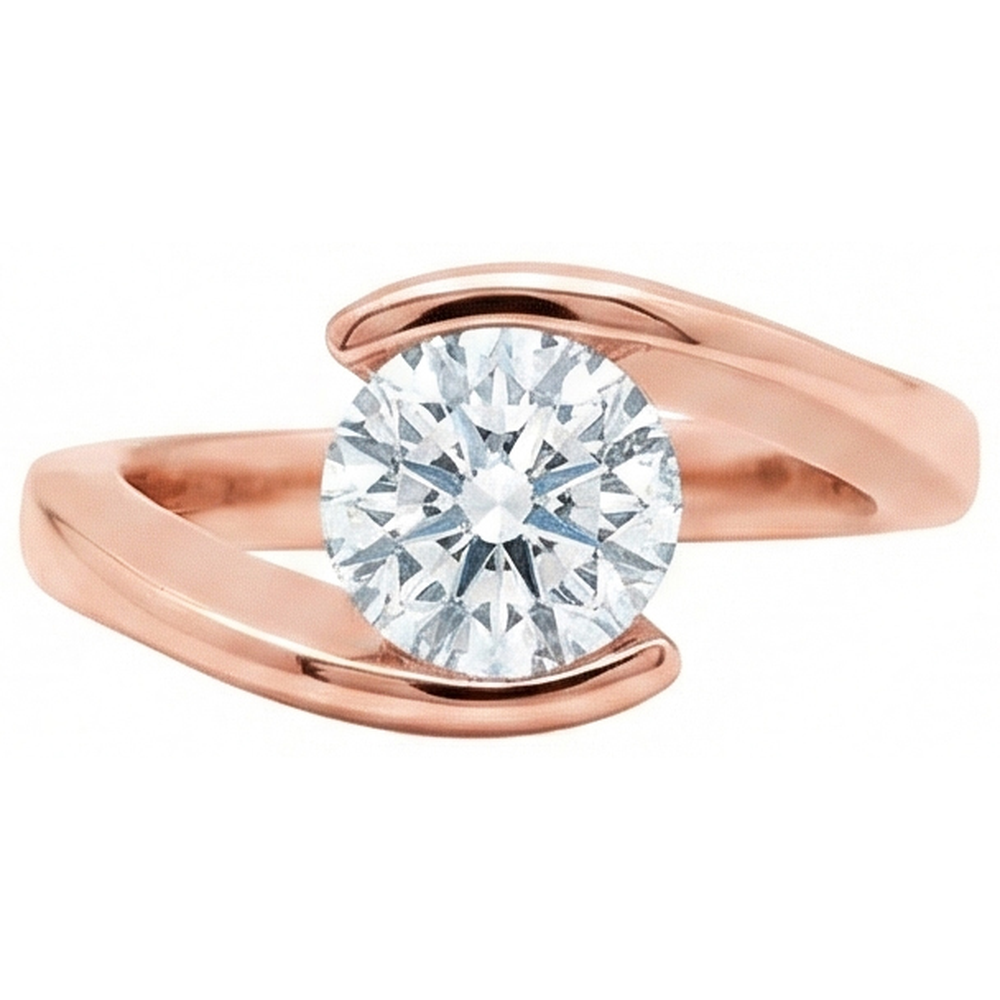 2.50 Carati. Anello Di Fidanzamento Con Naturale Diamante Naturale Autentico ( non creato in laboratorio ) Solitario In Oro Rosa Novità