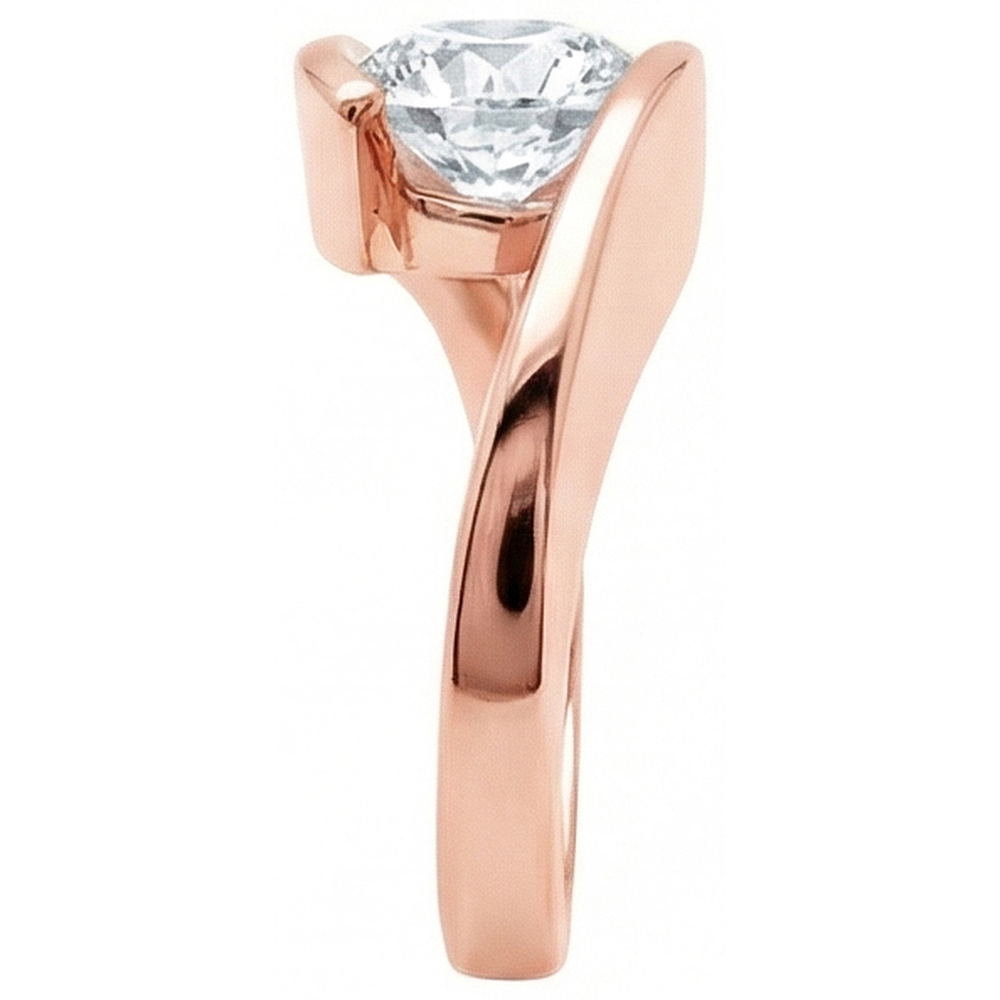 2.50 Carati. Anello Di Fidanzamento Con Naturale Diamante Naturale Autentico ( non creato in laboratorio ) Solitario In Oro Rosa Novità