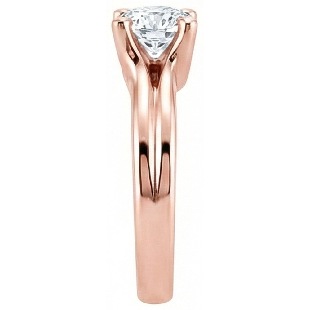 2.50 Carati. Anello Solitario In Oro Rosa Con Naturale Diamante Naturale Autentico ( non creato in laboratorio ) Rotondo Novità
