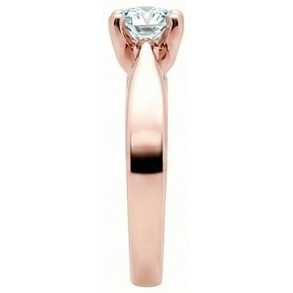 2.51 Carati. Anello Di Fidanzamento Solitario Con Naturale Diamante Naturale Autentico ( non creato in laboratorio ) In Oro Rosa