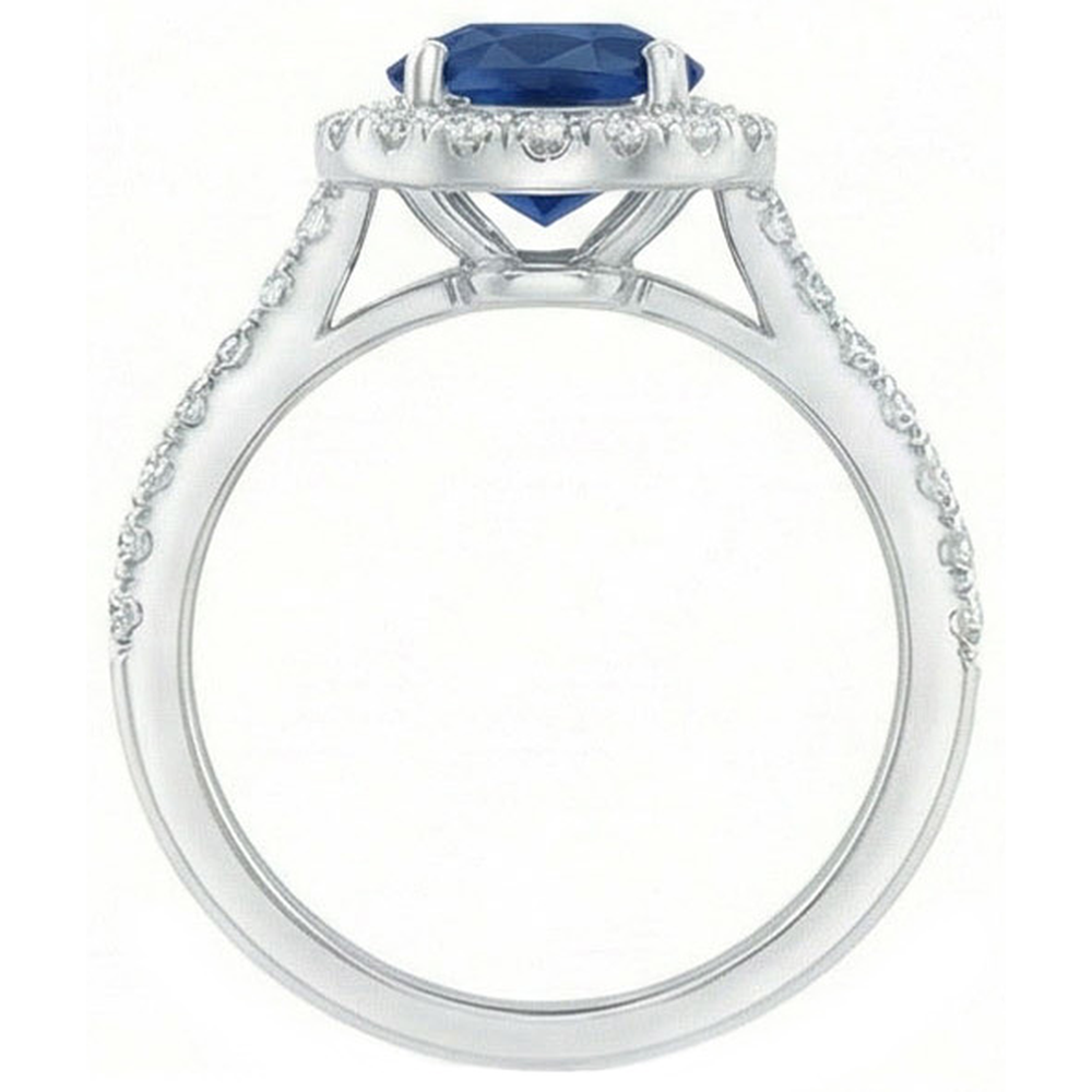 2 Carati Blu Zaffiro Anello