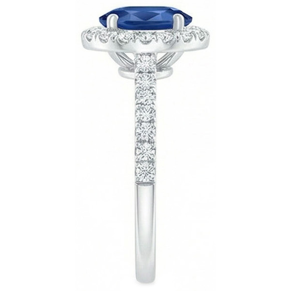 2 Carati Blu Zaffiro Anello
