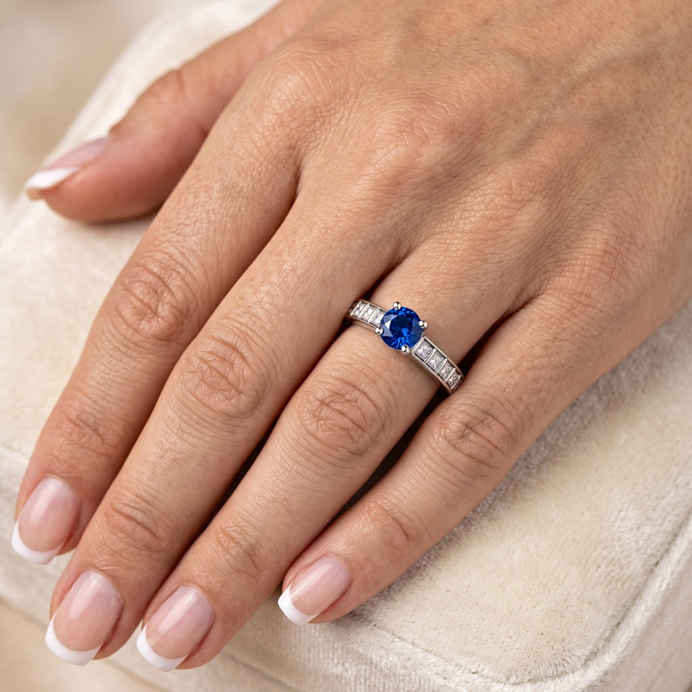 2 Carati Ceylon Zaffiro Anello