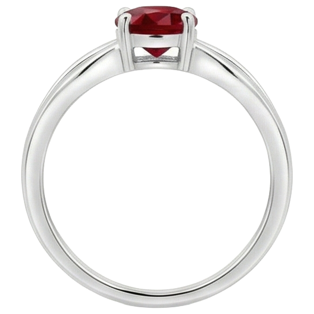 2 Carati Solitaire Prong Set Anello Nuziale Rubino Oro Bianco 14K