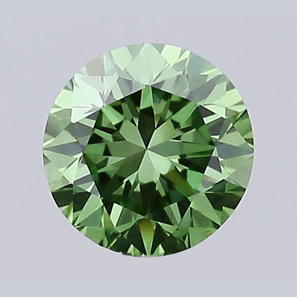 2 Carati Taglio Rotondo Verde Migliorato Diamante Naturale Sfuso Estratto dalla Terra
