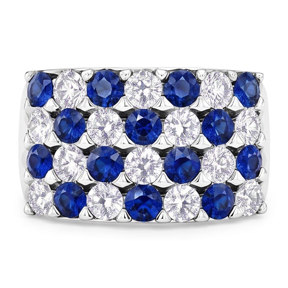 2 carati blu zaffiro pietre anniversario anello gambo spesso