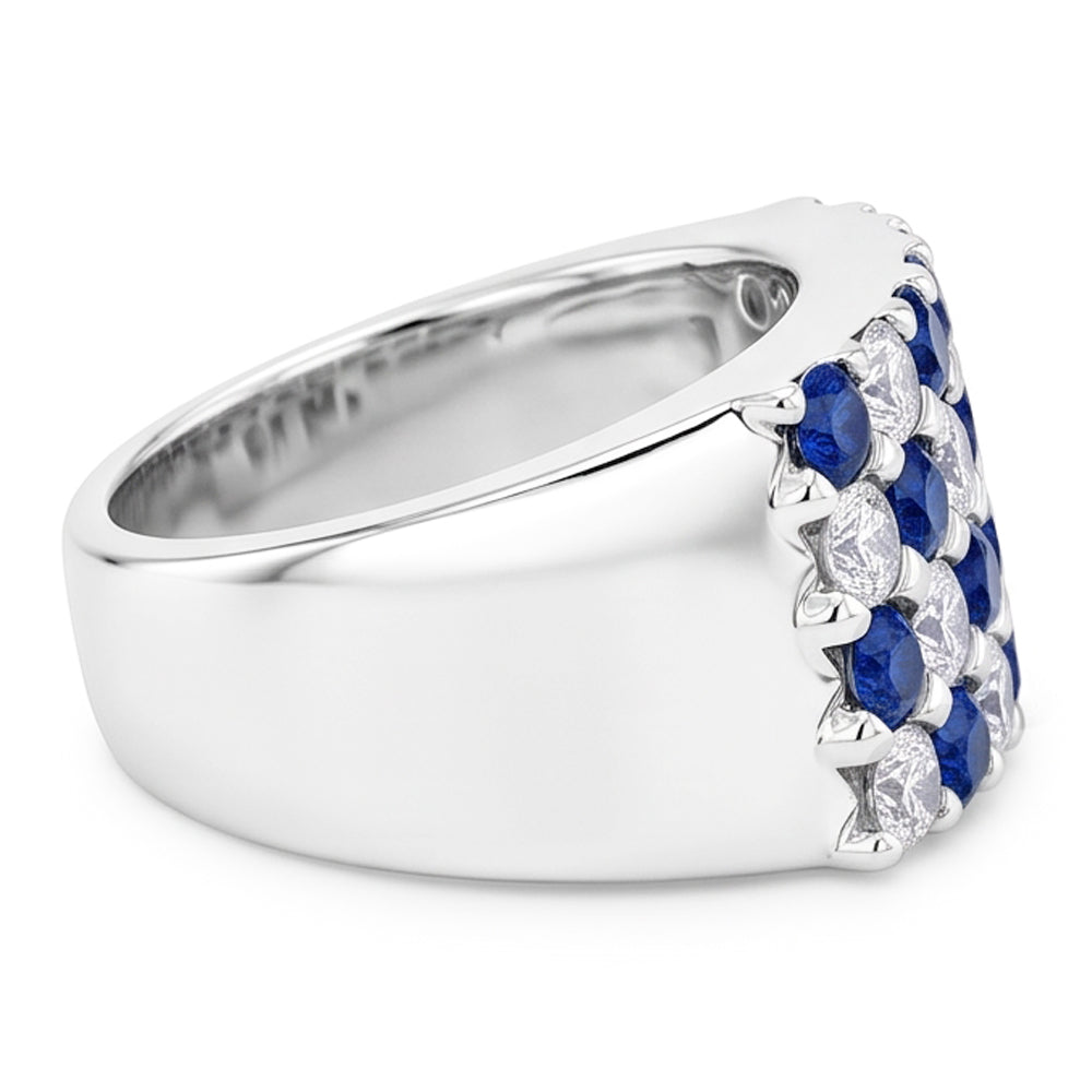 2 carati blu zaffiro pietre anniversario anello gambo spesso