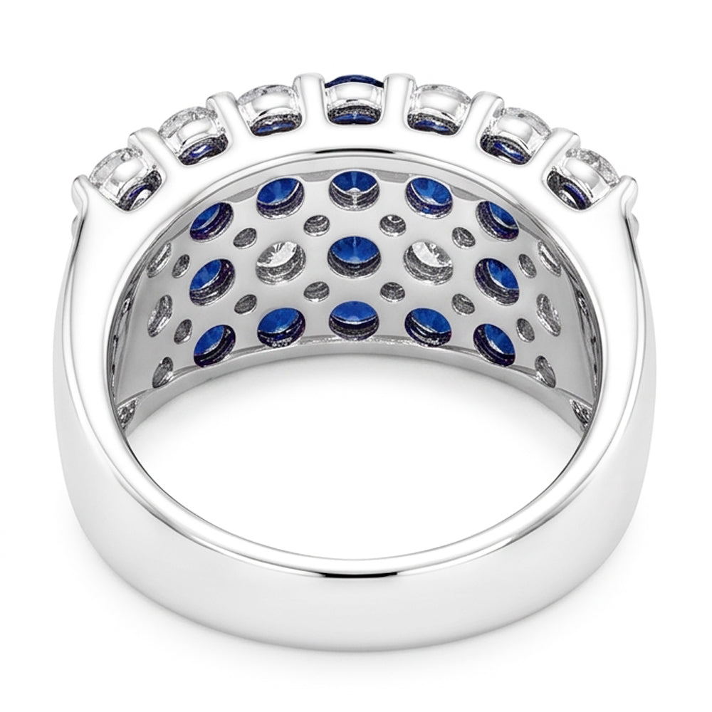 2 carati blu zaffiro pietre anniversario anello gambo spesso