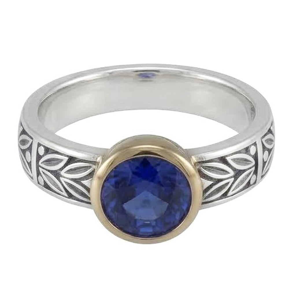2 carati solitario anello rotondo tanzanite AAA gioielli in stile antico