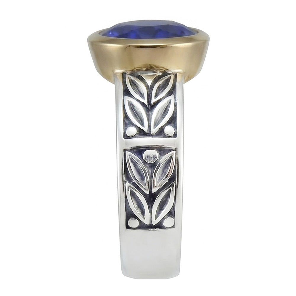 2 carati solitario anello rotondo tanzanite AAA gioielli in stile antico
