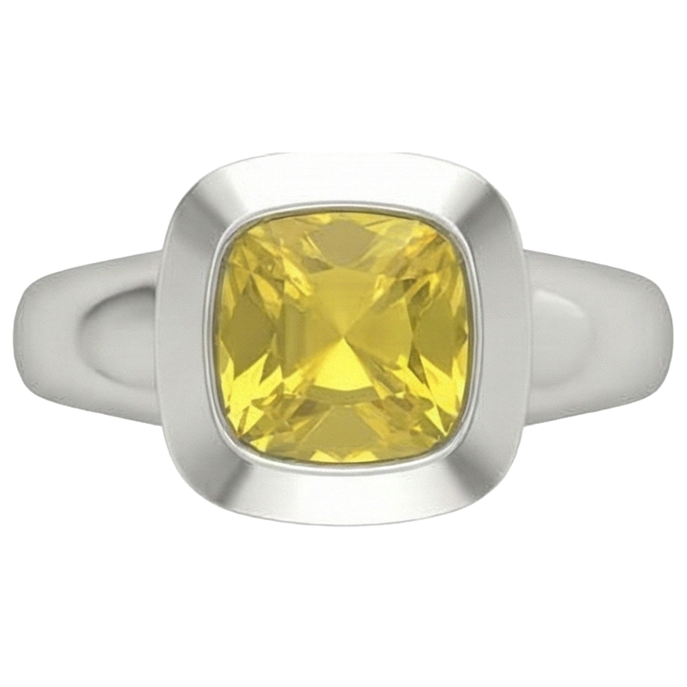 2 carati solitario giallo zaffiro anello gioielli in oro