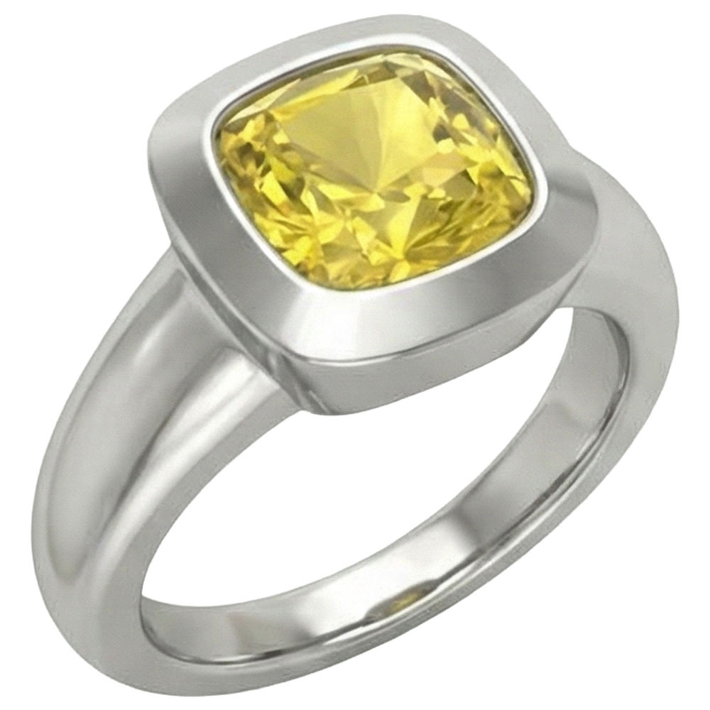 2 carati solitario giallo zaffiro anello gioielli in oro