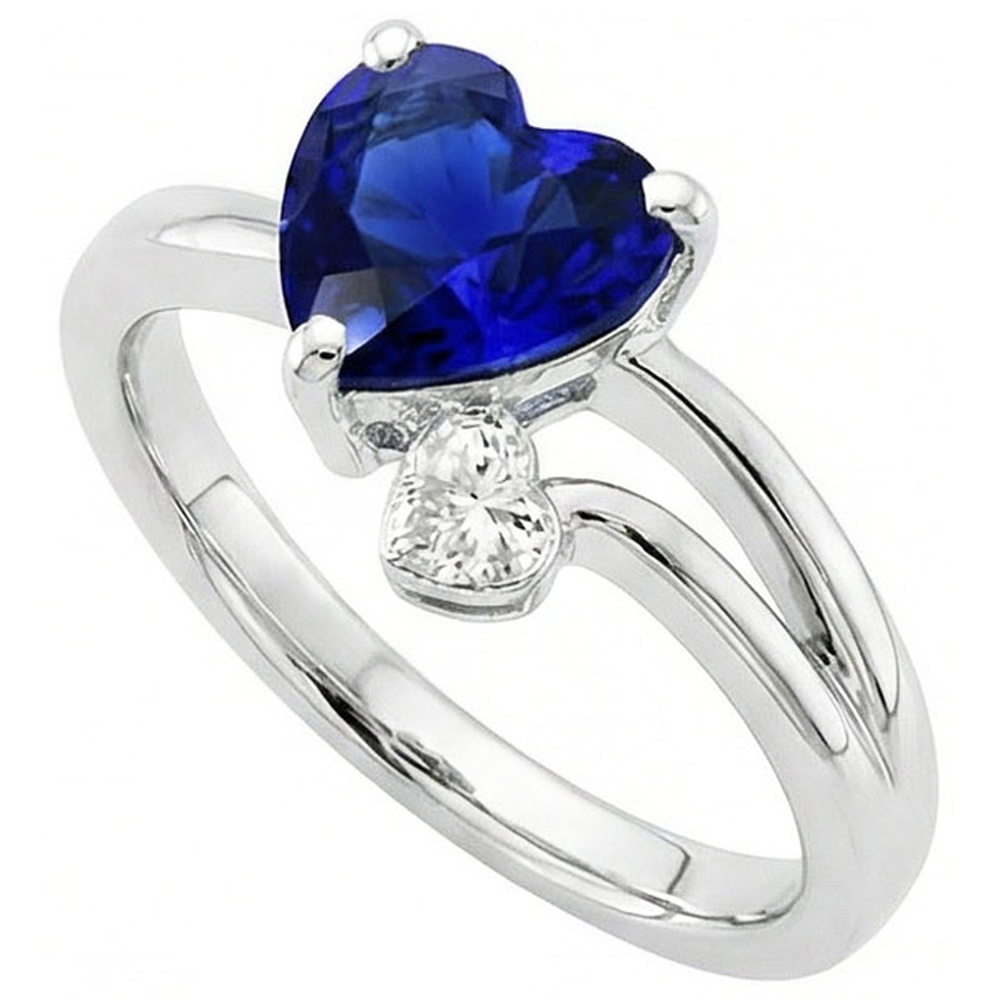 vero heart diamante 2.25carati anello vista frontale