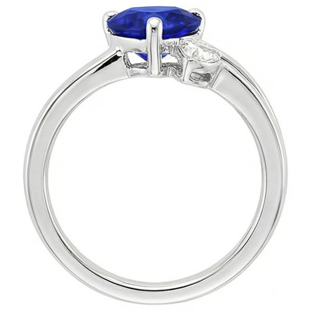 vero heart diamante 2.25carati anello su bianco