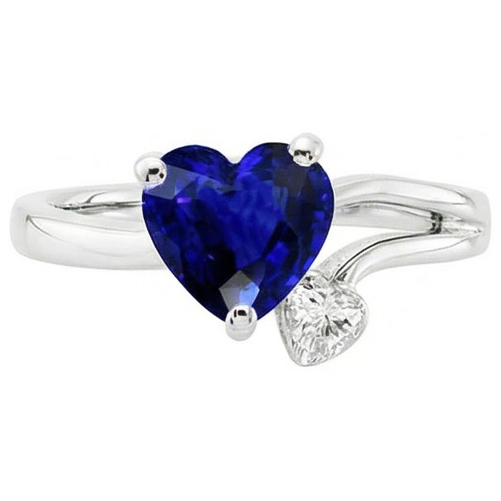 vero heart diamante 2.25carati anello angolo laterale