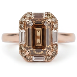 Oro 14 Carati Rosa Diamante Deserto Diamante Fine Anello con