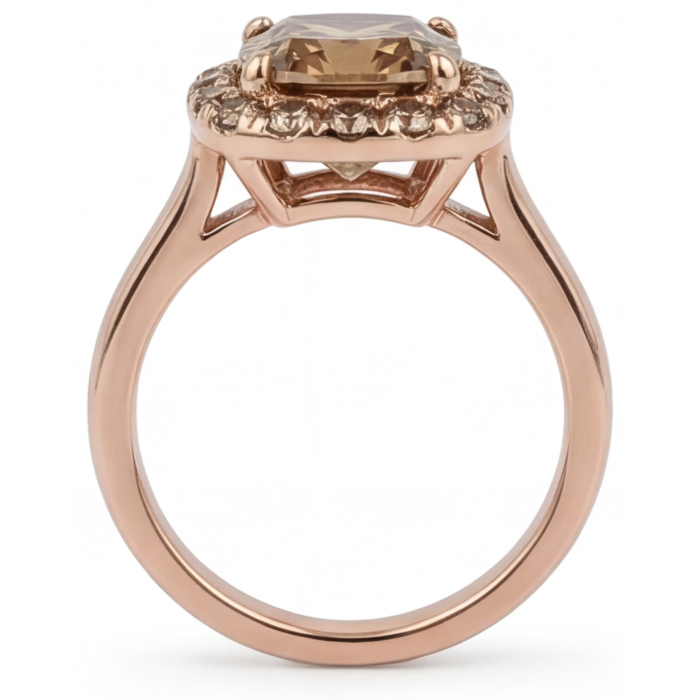 Di lusso Anello con Pavé Halo 2,25 carati – vista profilo