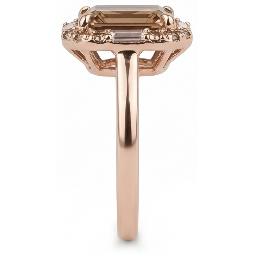 Diamante Fine Anello con Pavé Halo 2,25 carati Oro 14 Carati Rosa – vista angolare