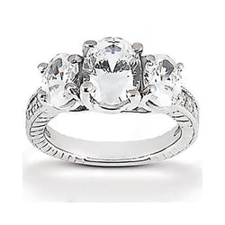 2.31 Carati Tre Pietre Matrimonio Anello Di Genuino Diamanti Stile Vintage Nuovo