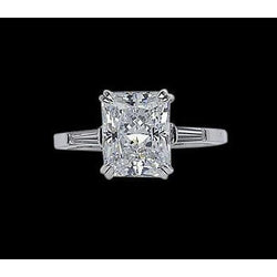 2.35 Carati. Anello Di Fidanzamento Reale Con Tre Pietre Di Genuino Diamanti Oro