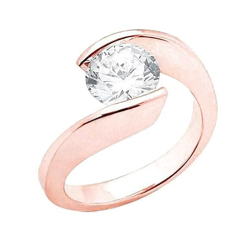 2.50 Carati. Anello Di Fidanzamento Con Naturale Diamante Solitario In Oro Rosa Novità