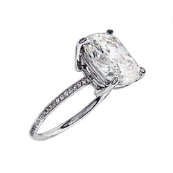 2.50 Carati. Solitario Con Anello Di Naturale Diamanti Con Cuscino Scintillante Con Accenti