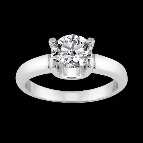 2.50 Ct. Anello Di Fidanzamento Solitario Con Naturale Diamante Rotondo In Oro Bianco 14K