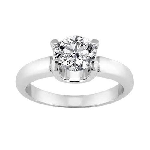 2.50 Ct. Anello Di Fidanzamento Solitario Con Naturale Diamante Rotondo In Oro Bianco 14K