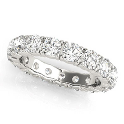 Eternity Band Oro 14 Carati Bianco con Diamante Fine – 0,15