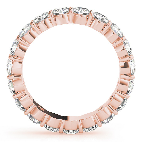Diamante Taglio Brillante Eternity Band in Oro Rosa 14K – vista frontale